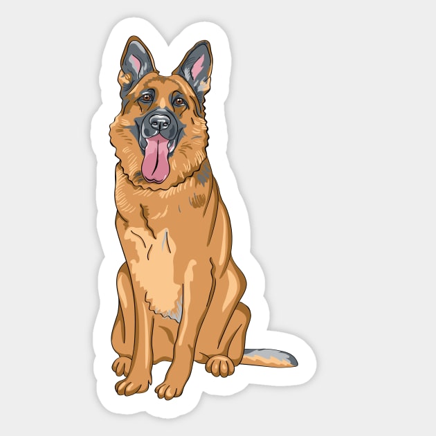 German Shepherd Dog Sticker by kavalenkava